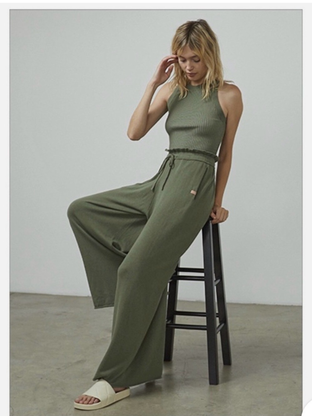 lunya Cozy Cotton Silk Wide-Leg Tank Set